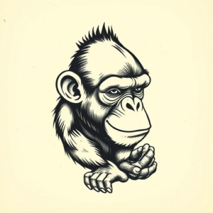 Old School Monkey Tattoo