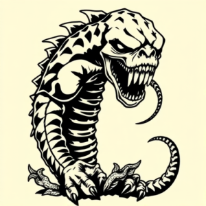 Old School Monstera Tattoo