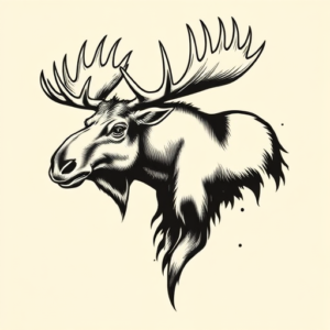 Old School Moose Tattoo