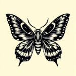 Old School Moth Tattoo