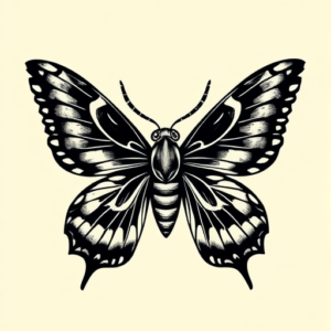 Old School Moth Tattoo