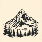 Old School Mountain Tattoo