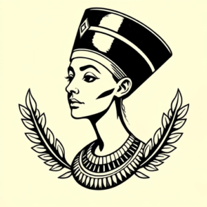 Old School Nefertiti Tattoo