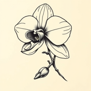 Old School Orchid Tattoo