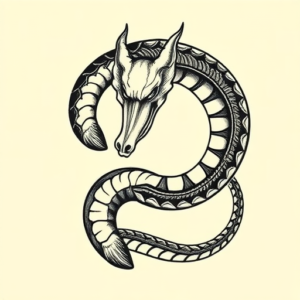 Old School Ouroboros Tattoo