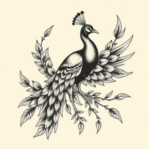 Old School Peacock Tattoo