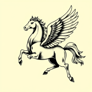 Old School Pegasus Tattoo