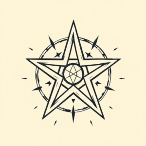 Old School Pentagram Tattoo