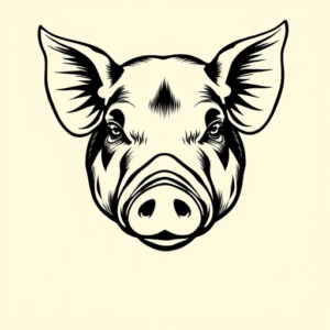 Old School Pig Tattoo