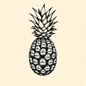 Old School Pineapple Tattoo