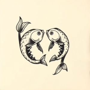 Old School Pisces Tattoo