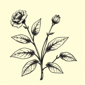 Old School Plant Tattoo