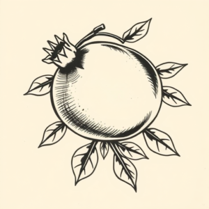 Old School Pomegranate Tattoo
