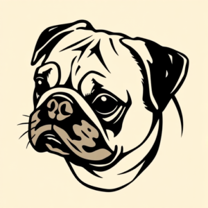Old School Pug Tattoo