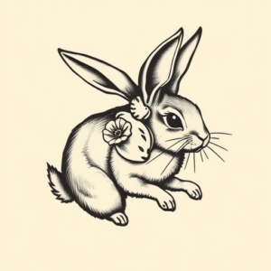 Old School Rabbit Tattoo