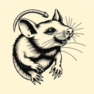 Old School Rat Tattoo