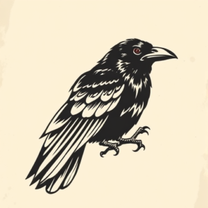 Old School Raven Tattoo