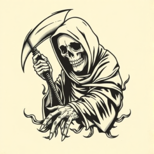 Old School Reaper Tattoo