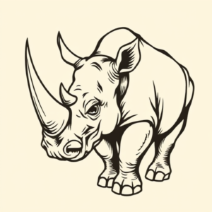 Old School Rhino Tattoo