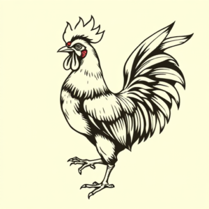 Old School Rooster Tattoo