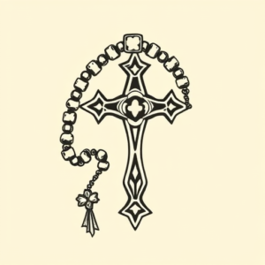 Old School Rosary Tattoo