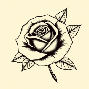 Old School Rose Tattoo