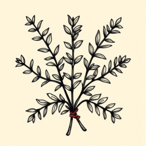Old School Rosemary Tattoo