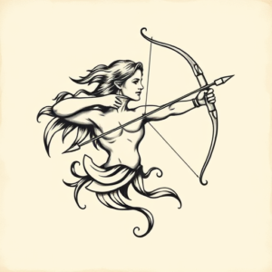 Old School Sagittarius Tattoo