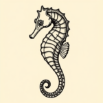 Old School Seahorse Tattoo