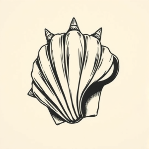 Old School Seashell Tattoo