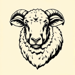 Old School Sheep Tattoo