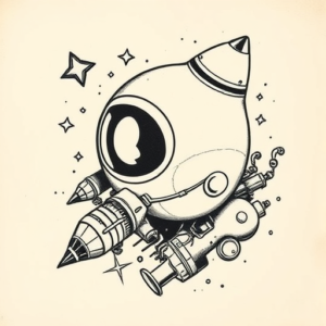 Old School Space Tattoo