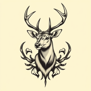Old School Stag Tattoo