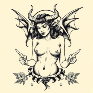 Old School Succubus Tattoo