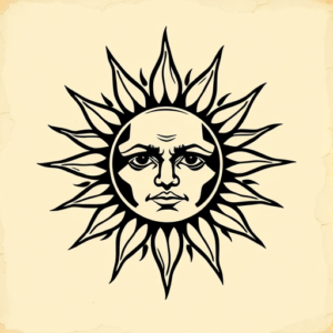 Old School Sun Tattoo