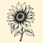 Old School Sunflower Tattoo