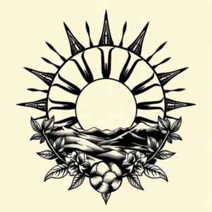 Old School Sunrise Tattoo
