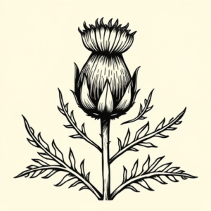 Old School Thistle Tattoo