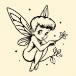 Old School Tinkerbell Tattoo
