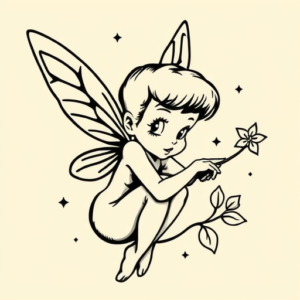 Old School Tinkerbell Tattoo