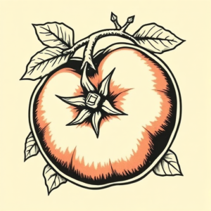 Old School Tomato Tattoo