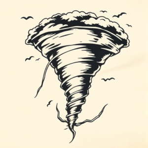 Old School Tornado Tattoo
