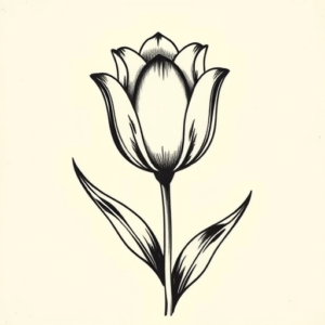 Old School Tulip Tattoo