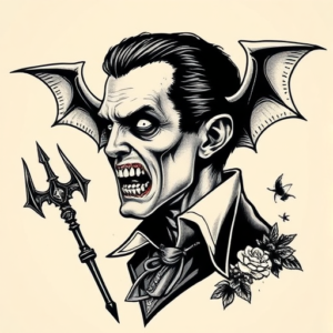 Old School Vampire Tattoo