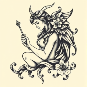 Old School Virgo Tattoo