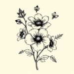 Old School Wildflower Tattoo