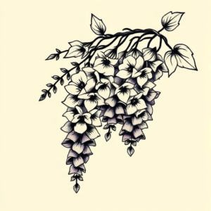 Old School Wisteria Tattoo