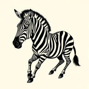 Old School Zebra Tattoo