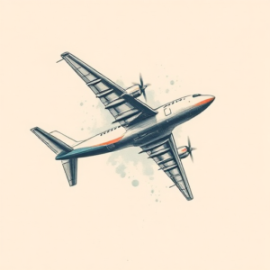 Painterly Airplane Tattoo