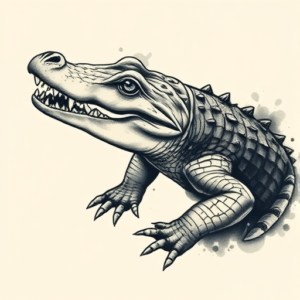 Painterly Alligator Tattoo